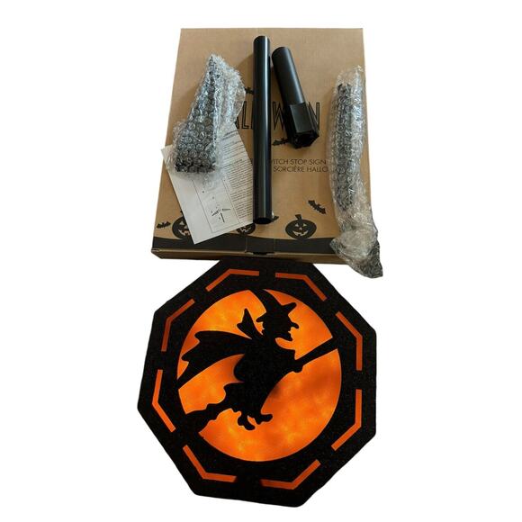 Light Up Glitter Witch Stop Sign Avon 2008 Halloween 2008 Spooky Season Battery - Picture 5 of 8